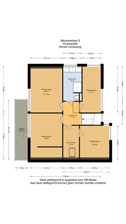 Floorplan - Merwedelaan 5, 9606 RL Kropswolde